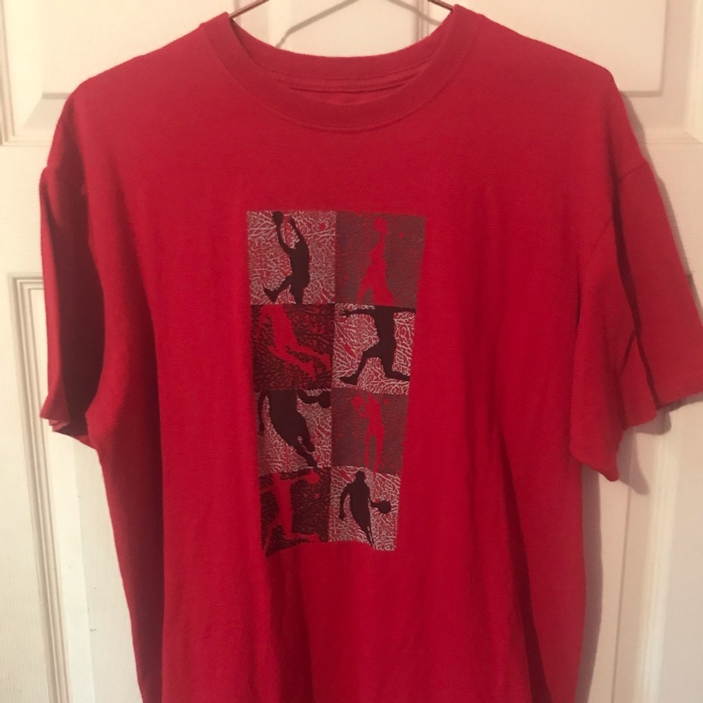Jordan Red Graphic T-Shirt Mens Large L